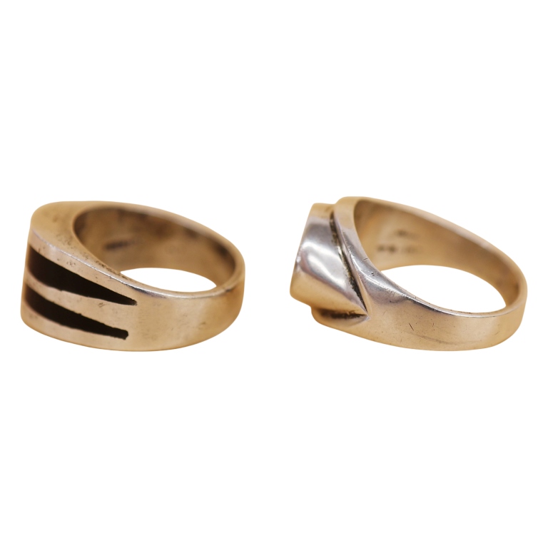 Sterling Inlaid Onyx & Lapis Men's Rings- Mexico