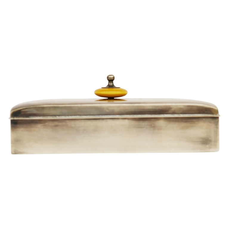 Poole Silverplate & Bakelite Cigarette Box