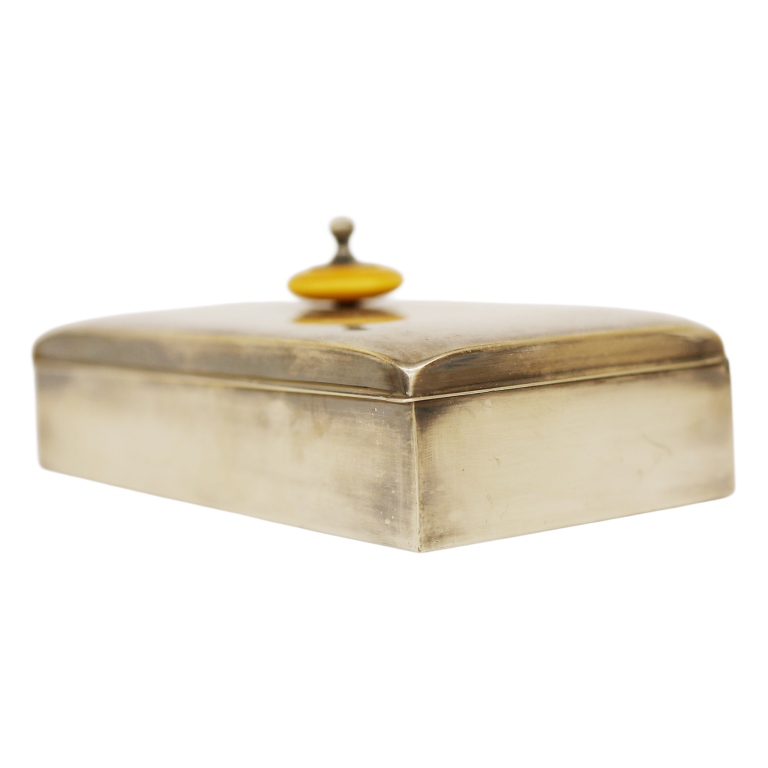 Poole Silverplate & Bakelite Cigarette Box