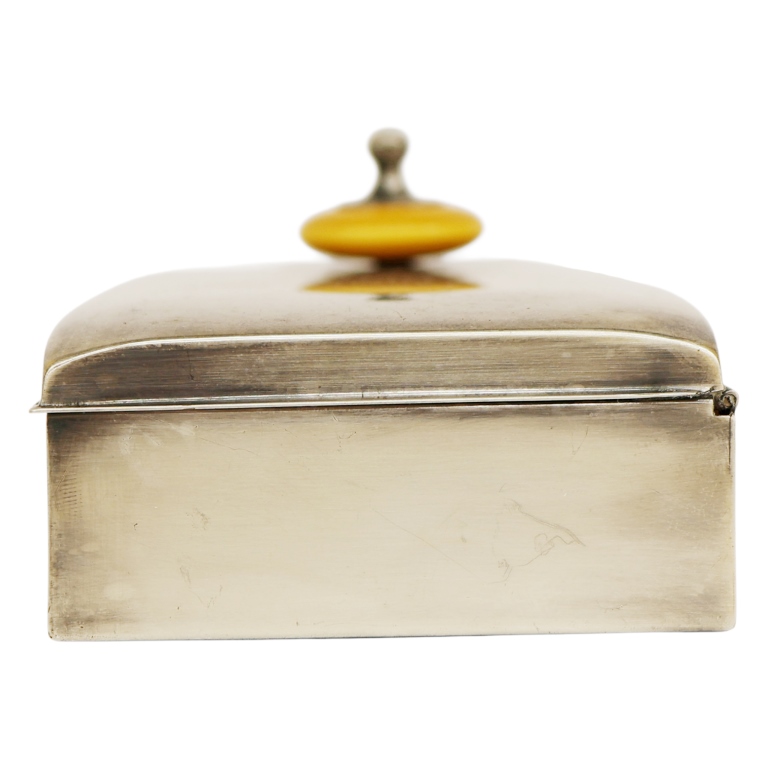 Poole Silverplate & Bakelite Cigarette Box