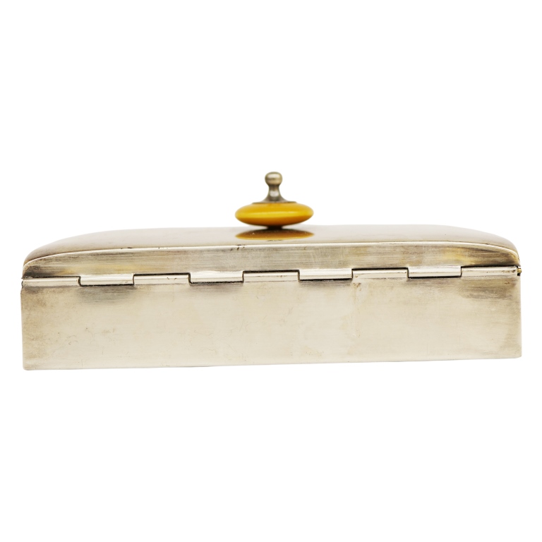 Poole Silverplate & Bakelite Cigarette Box