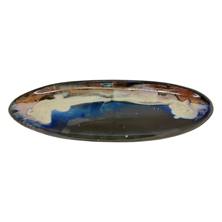 Signed MCM Studio Art Pottery Abstract Platter