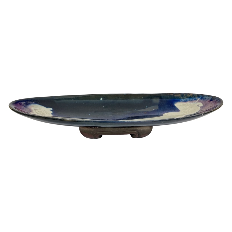Signed MCM Studio Art Pottery Abstract Platter