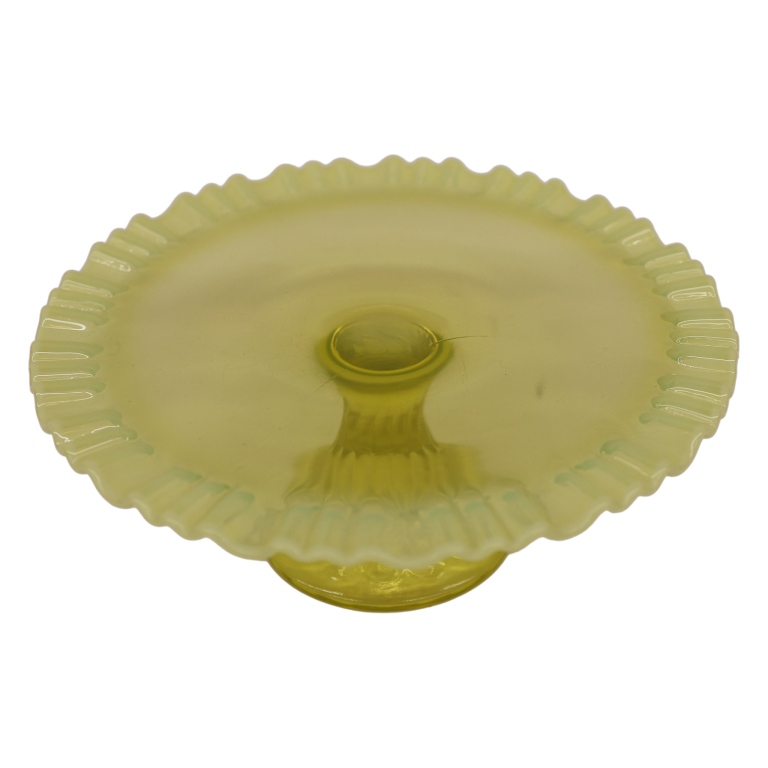 Vaseline Uranium Primrose Pattern Cake Stand