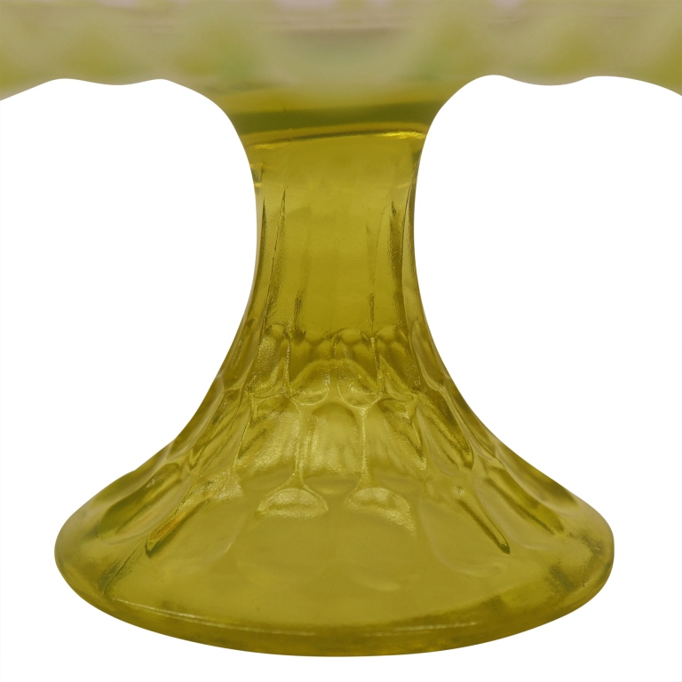 Vaseline Uranium Primrose Pattern Cake Stand