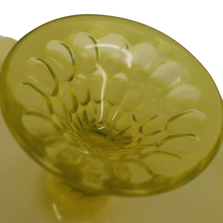 Vaseline Uranium Primrose Pattern Cake Stand