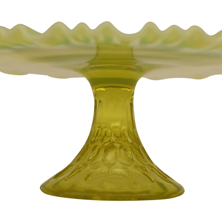 Vaseline Uranium Primrose Pattern Cake Stand