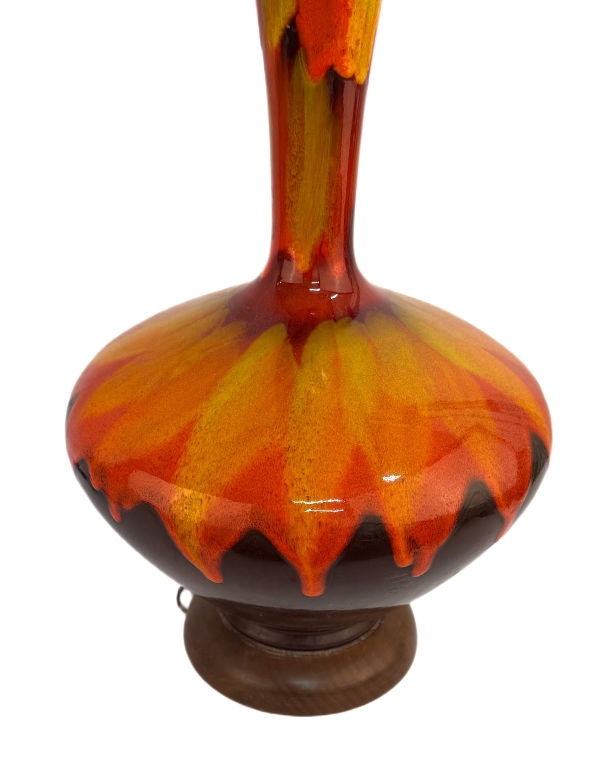 MCM Volcanic Drip Glaze Ceramic Table Lamp