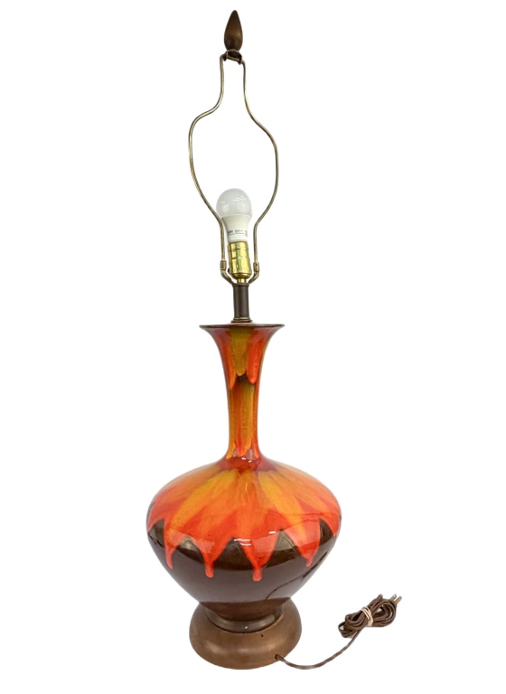 MCM Volcanic Drip Glaze Ceramic Table Lamp