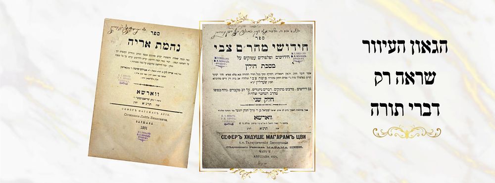 הגאון העיוור שראה רק דברי תורה!
ספר חידושי מהר"ם צבי - כרוך עם ספר נהמת אריה. חיבורו של גאון 