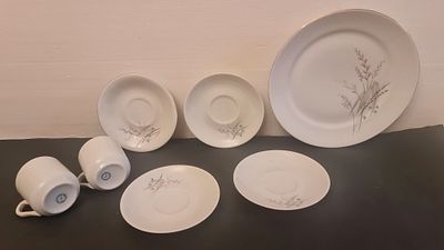 Naaman נעמן ישראל סט קפה 7 חלקים חתומים, פורצלן, שנות ה-60 . Naaman נעמן ישראל - סט קפה 7 חלקים 