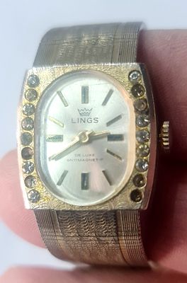 Lings de Lux Antimagnetic שעון יד לינגס וינטג', מנגנון מכאני עובד תקין, עם צמיד מקורי . Lings 