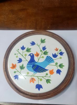 מעמד אמייל עם מסגרת עץ מלא, ניתן לתלייה על הקיר, וינטג'. מעמד אמייל עם מסגרת עץ מלא, ניתן 