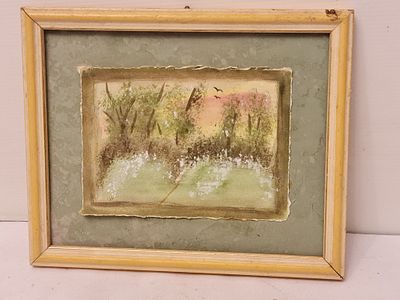 ציור ישראלי מקורי חתום יוכי ונושא הקדשה חתומה ומתוארכת 9.2013 . ציור ישראלי מקורי חתום יוכי 