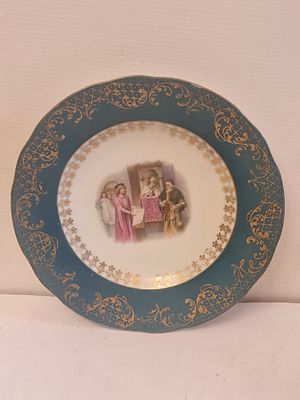 Victoria Austria צלחת פורצלן אוסטרית עתיקה, חתומה, הסוחר מוונציה . Victoria Austria Carlsbad 