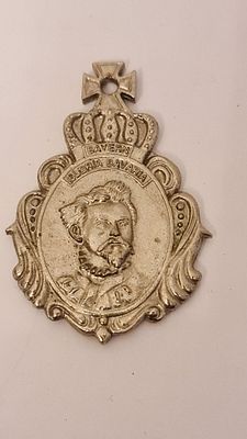 Bayern Gloria Bavaria מדליון אספנות ישן עם דמותו של המלך לודוויג השני. Bayern Gloria Bavaria 