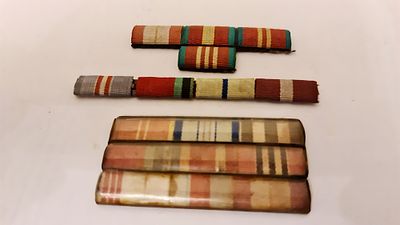 3 סטים של עיטורים רוסיים צבאיים מקוריים, שורות של אותות מערכה של הצבא האדום. Ribbon Russian 