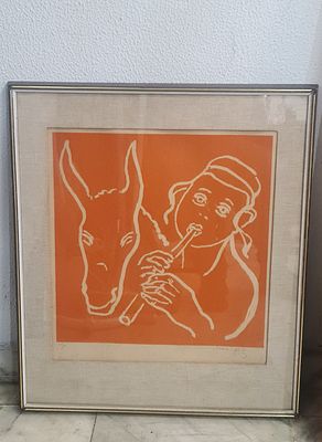 Man&eacute; Katz מאנה כץ (1894-1962) ליטוגרפיה חתומה בעפרון וממוספרת 41/50 . Man&eacute; Katz מאנה כץ 