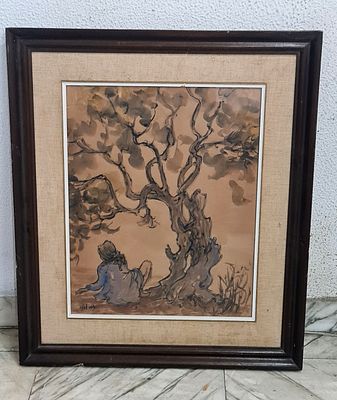 צבי לבני (Zvi Livni 1906-1987) ציור גדול מקורי חתום, 49x39 ס"מ נטו
. Zvi Livni צבי לבני 