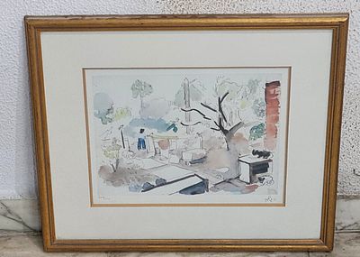 אהרון גלעדי (1907-1993) ליטוגרפיה חתומה בעיפרון וממוספרת 604/750 . אהרון גלעדי (1907-1993) 