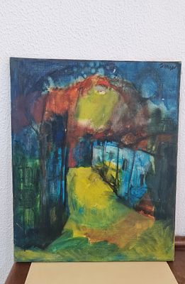 Wachenhauzer אריה וכנהאוזר (ישראל פולין, 1917-1998) ציור מקורי חתום. Wachenhauzer אריה וכנהאוזר 