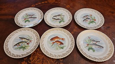 Limoges France סט 6 צלחות פורצלן איכותי, תוצרת לימוז', צרפת, חתום Porcelaine Veritable. Limoges 