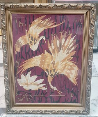 Tapestry תמונת גובלן רקום וינטג', בסגנון ארט דקו צרפתי. Tapestry תמונת גובלן רקום וינטג' 