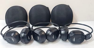 Samsonix לוט 3 זוגות אוזניות קשת אלחוטיות דגם SM 3040 עם נרתיקי אחסון מקוריים. Samsonix לוט 3 