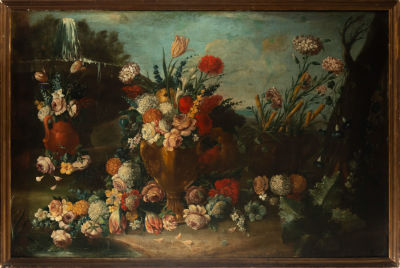 Mariano Nanni, 17th century Italian school, Still Life of Flowers. Oil on canvas, measurements: 