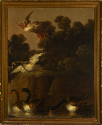 Italian school by Mariano Nanni, Still Life with Birds from the late 17th century. Oil on canvas 
