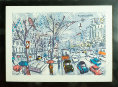 "Barcelona", Lithography 24/100, Josep Moscardó (Barcelona, ​​1953). Measurements with frame: 70 