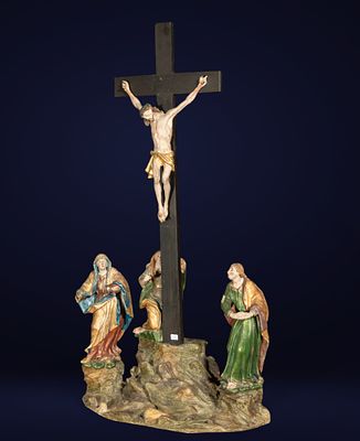 Exquisite Early Baroque Calvary, Central European, Holy Roman Empire, 17th century. 79 x 42 x 14 cm