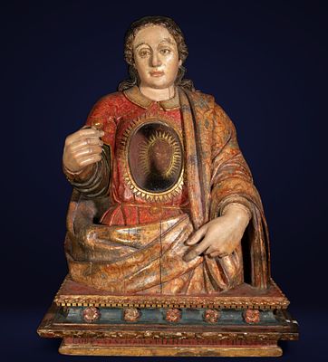 Spectacular Large Reliquary Bust of Saint Marcellus - Romanist Italian Renaissance 16th Century.