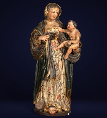 Monumental Virgin with Child - Mannerist Master of the Riojan or Navarrese Renaissance of the