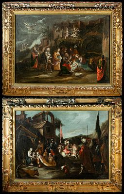 Exceptional pair of Adorations - Francisco Antolinez and Sarabia Francisco Antolinez and