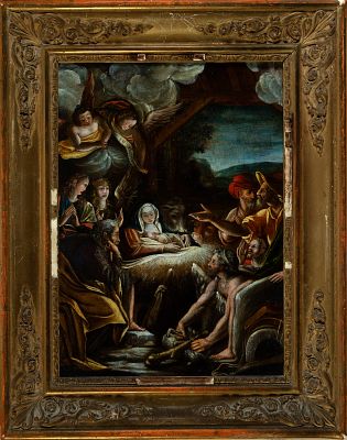 Bernardo Bitti (Camerino, 1548 - Lima, Viceroyalty of Peru, 1610) - Adoration of the Shepherds. 1