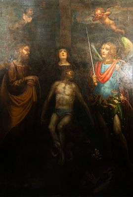 Monumental Christ on Calvary next to Saint Michael - Giuseppe Cesari (Cavaliere d'Arpin)