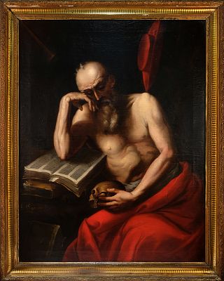Cristóbal Rojas Poleo (1858 - Caracas, 1890) - San Jerónimo, signed lower left corner. Oil on
