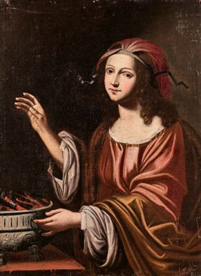 17th Century Italian School - Allegory of Winter. Oil on canvas. Measurements: 96 x 70.5 cm.