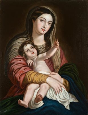 Virgin and Child. Italian Neoclassical School. 18th Century. Oil on canvas. Dimensions: 99 x 