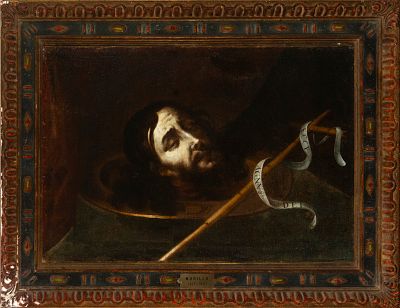 Neapolitan or Sevillian Master - 17th Century - Head of Saint John the Baptist. Oil on canvas. 