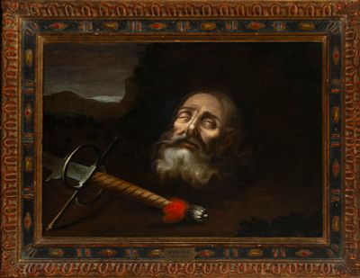 Severed head of Saint Paul. Seville School of Llanos Valdés. 17th century. Oil on canvas. 