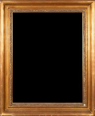 Gold molded frame. Spain. 19th century. Carved wood with gilt leaf. Slightly curved profile 