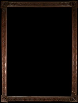 Art Nouveau frame. Spain. Circa 1880. Carved wood with stylized plant ornamentation typical of 