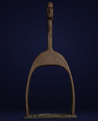Rare Sese Iron Slingshot from Ghana from the early 20th century - African Art. 50 x 20 cm. 