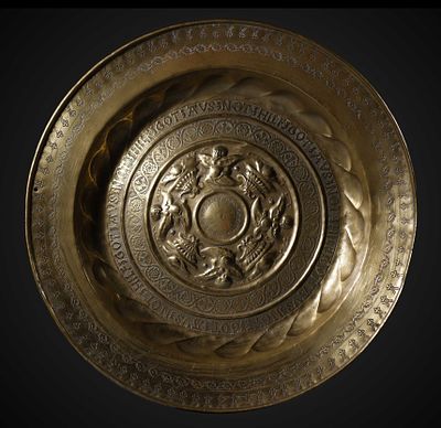 Large Alms Plate from Nuremberg, Germany, 16th/17th century. 5 x 42.3 x 42.3cm