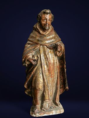 Santo Domingo, Castilian School, 16th Century. Carved and polychromed wood. Dimensions: 70 x 31 