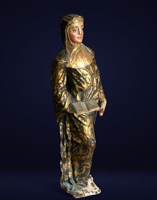 Saint Catherine, Castilian School, 17th Century. Carved and polychromed wood. Dimensions: 84 x 