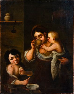 Circle of Murillo / Spanish School of the 18th Century – Motherhood. Oil on canvas. Dimensions: 