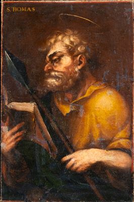 Saint Thomas. Spanish School. 17th Century. Oil on canvas. Dimensions 78 cm x 47 cm. Bust of 